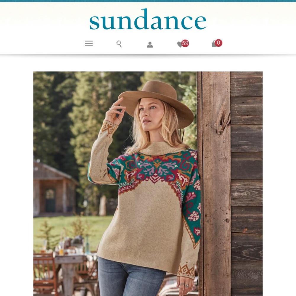 Sundance Catalog Journey East Sweater Size S
